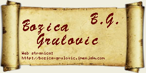 Božica Grulović vizit kartica